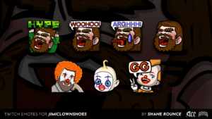 Check out the new Twitch emotes I recently whipped up for the one and only northern legend, JimiClownShoes. You can get…