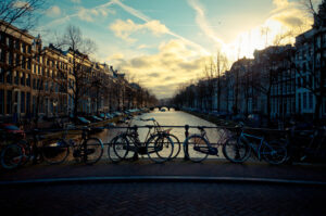 Evening's here. Amsterdam