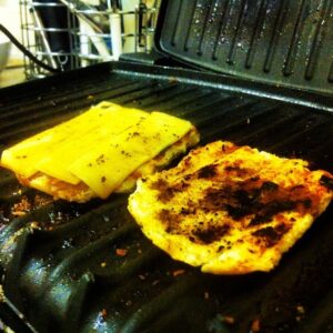 Cheese Toastie, in Progress. (Taken with instagram)