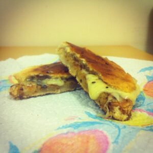 Finished Cheese Toastie with Henderson's Relish and Ground Pepper (Taken with instagram)
