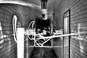 Church Corridor Light Painting