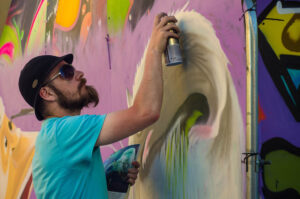 Graffiti Artist at Tudor Square, Sheffield Flickr | Facebook