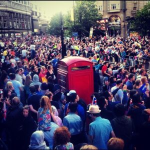 Olympic Torch Crowds - Sheffield (Taken with Instagram at Sheffield City Centre)