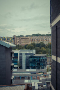 The old and the new. Park Hill Flats, Electric Works, Sheffield Interchange and Sheffield Hallam University, from Arund…