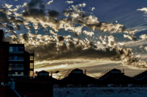 Sunset Sky above Castle Market, Sheffield