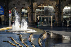 Sheffield Train Station Water Fountain Sheffield, UK