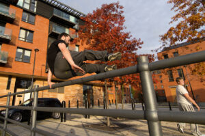 Parkour Training, near Kelham Island Museum, in Sheffield.