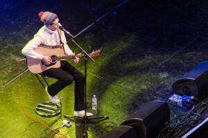Performer on the Real Radio Stage Sheffield Christmas Lights switch on