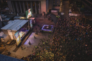 Barker's Pool during the Sheffield Christmas Lights switch-on event.