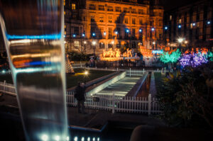 Peace Gardens during the Sheffield Christmas Lights switch-on event.