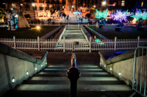 Peace Gardens during the Sheffield Christmas Lights switch-on event.