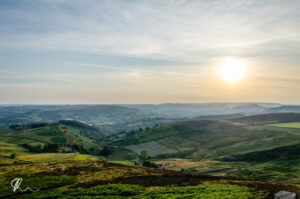 The Peak District View of The Peak District's rolling Hills and Mountains, taken from Higgor Tor.