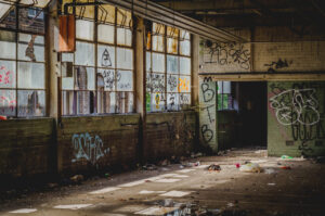 Light Mosaic, accompanied by rubbish and Pigeon excrement / carcasses.