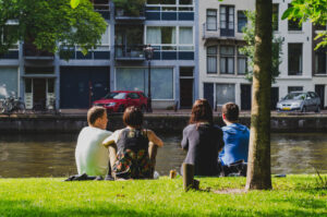 Canal-side chilling.