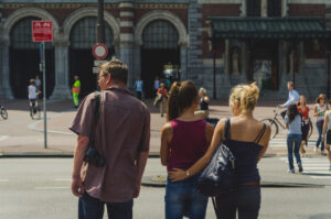 Waiting to cross