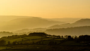 Looking North from Mothercap at Sunset