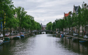 Kloveniersburgwal, Amsterdam Looking North, towards Nieuwmarkt.