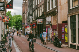 Halvemaansteeg, Amsterdam One of the quieter streets in Amsterdam. Shot from right outside Coffeeshop Balou.